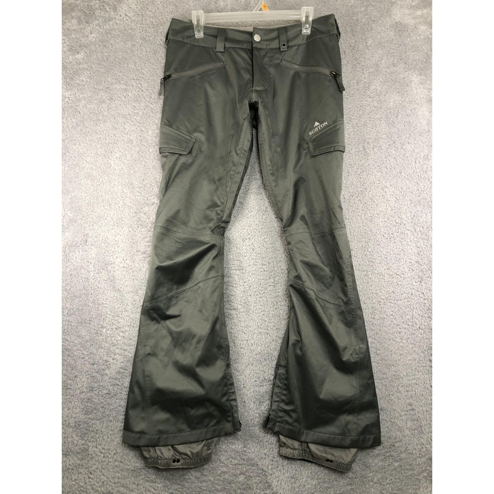 Burton Snow Pants Womens S (32x30.5) Green Cargo Dry Ride Ski Zip Pockets